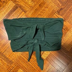 Green Strapless Bow Top